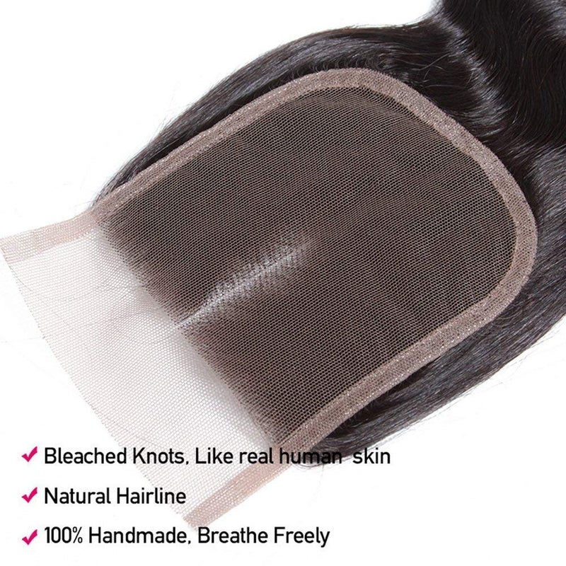 Wingirl Beauty Princess Body Wave Human Hair 3 Bundles with Closure Double Weft 10A Brazilian Hair Bundles With Closure(16/18/20+14 Inch, 3 Bundles with closure) - Image 5
